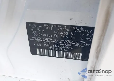 2025 Hyundai Sonata Sel из США, поврежденный, VIN KMHL64JAXSA469986